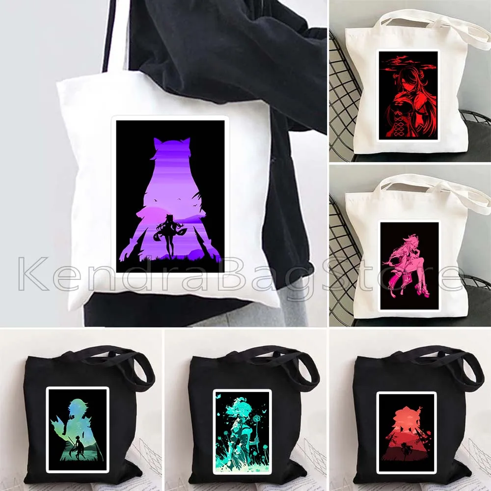 

Genshin Impact Fan Gifts Hu Tao Keqing Xiao Jean Lisa Yae Miko Zhongli Raiden Shogun Beidou Amber Fischl Eula Tote Bag Handbag