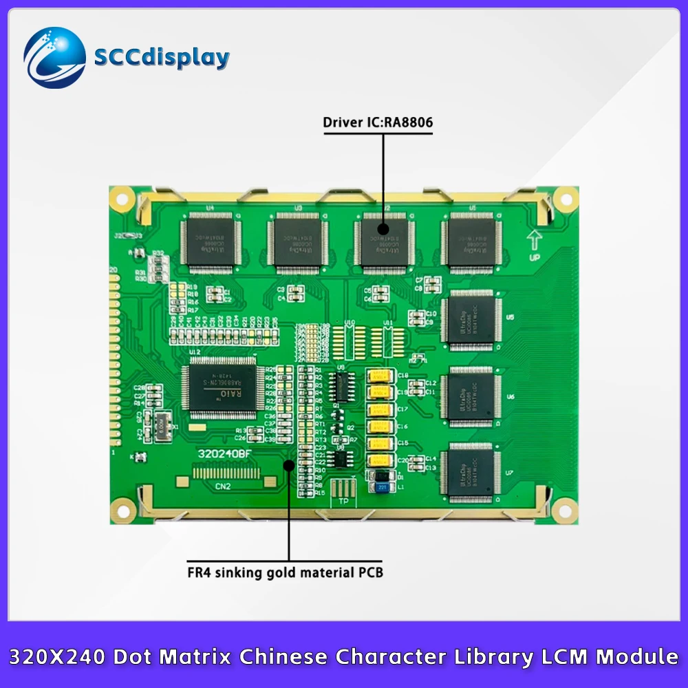 Manufacturer Chinese Font Library Graphic Dot Matrix Monochrome Screen JXD320240BF 320*240 LCM Display Module 320X240 Screen
