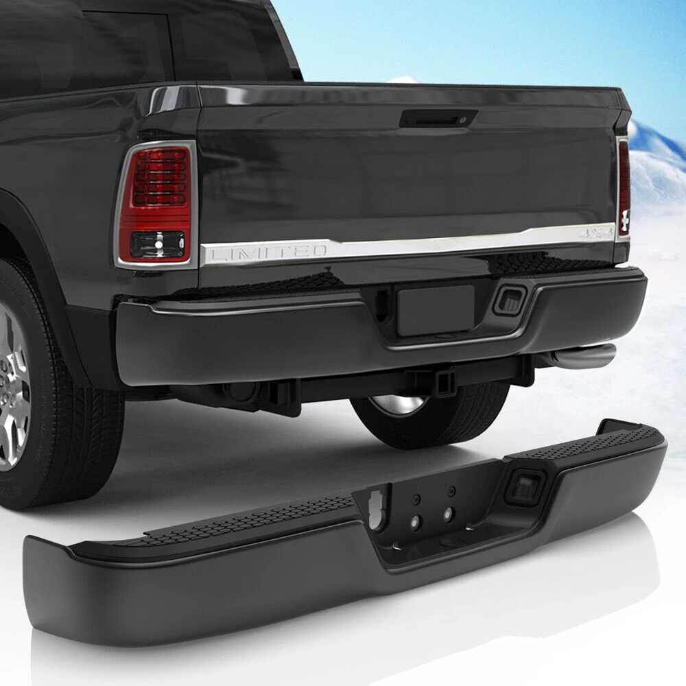 USA In Stock Black Rear Bumper for 2009-2018 Ram 1500 10-12 2500 3500 w/o Sensor Dual Exhaust