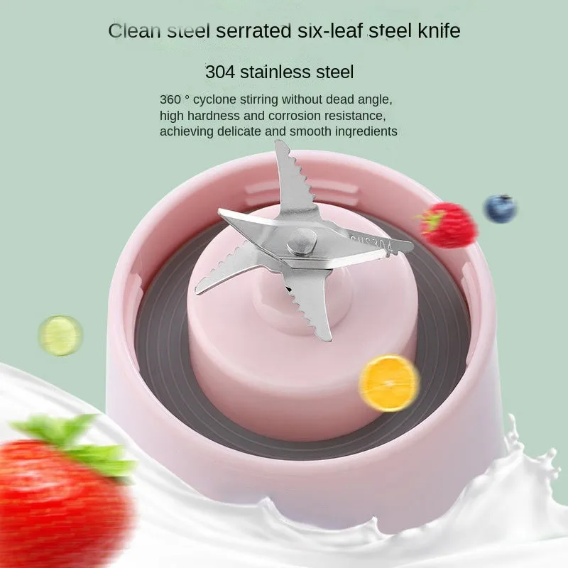 Electric Personal USB Mini Blender Home Usb 6 Blades Juicer Cup Machine Rechargeable Fruit Juice Portable Blenders