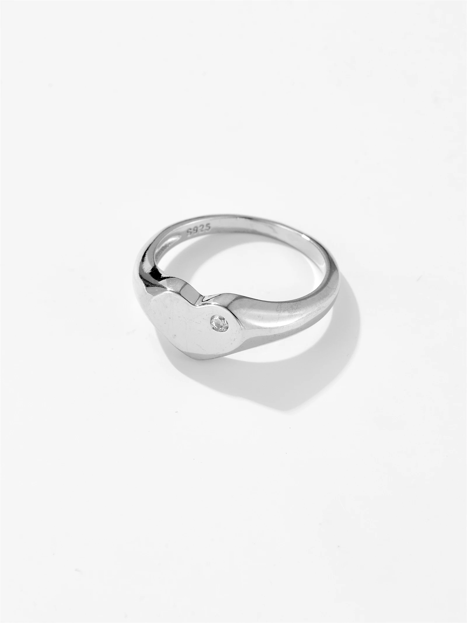 DPLAOPA-Anillo de Plata de Ley 925 con forma de corazón para mujer, joyería de lujo con circonita cúbica, joyería grande y Lisa, joyería de boda 2021