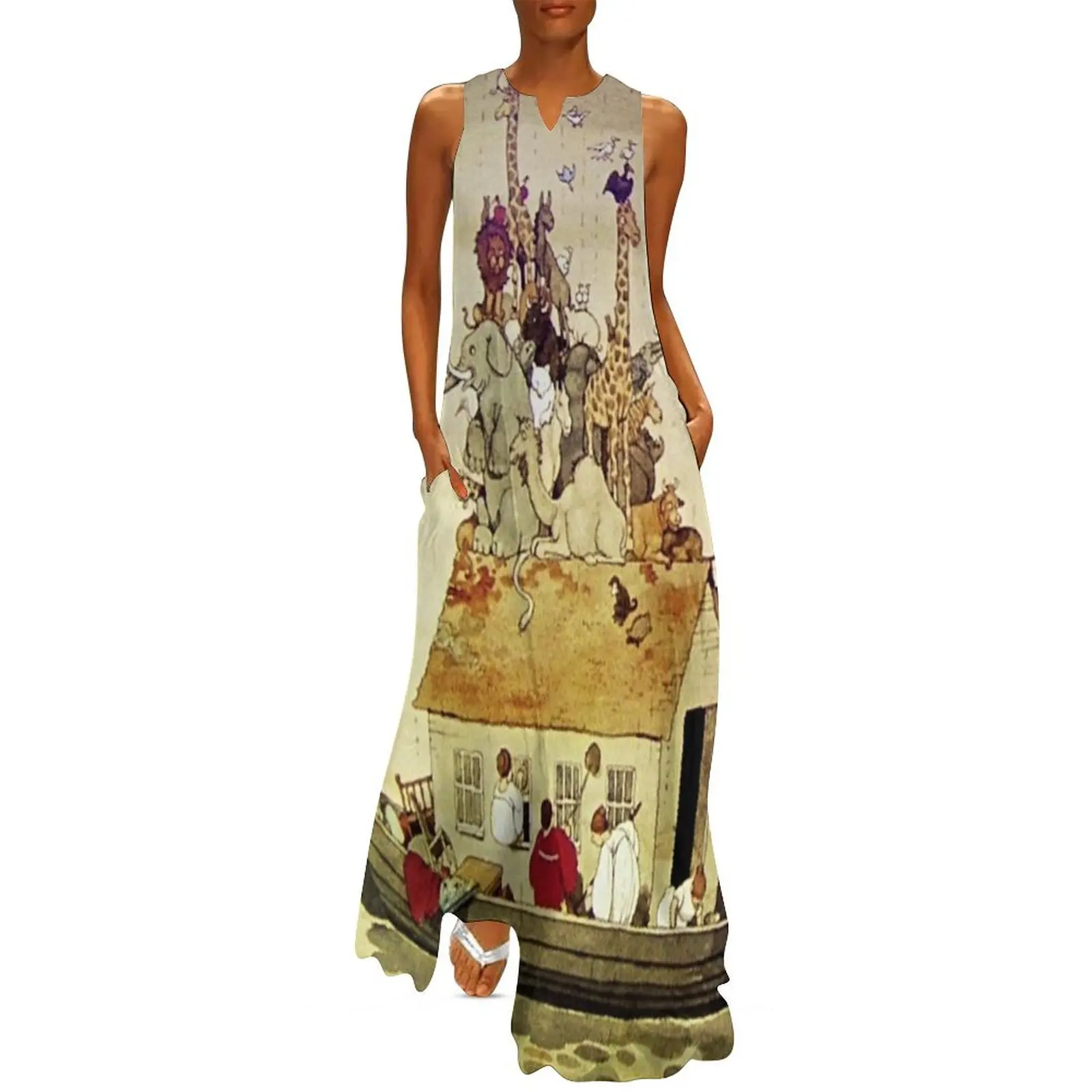 

“Noah’s Arc” by W Heath Robinson Long Dress luxury woman party dress women's summer jumpsuit Dress