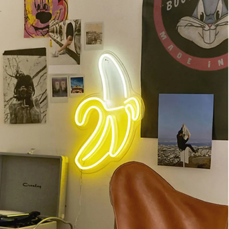 Led Neon Light Neon Sign Panel Night Light USB Power INS Shape Romantic Wedding Holiday Party Decoration Fairy Lamp Wing Banana