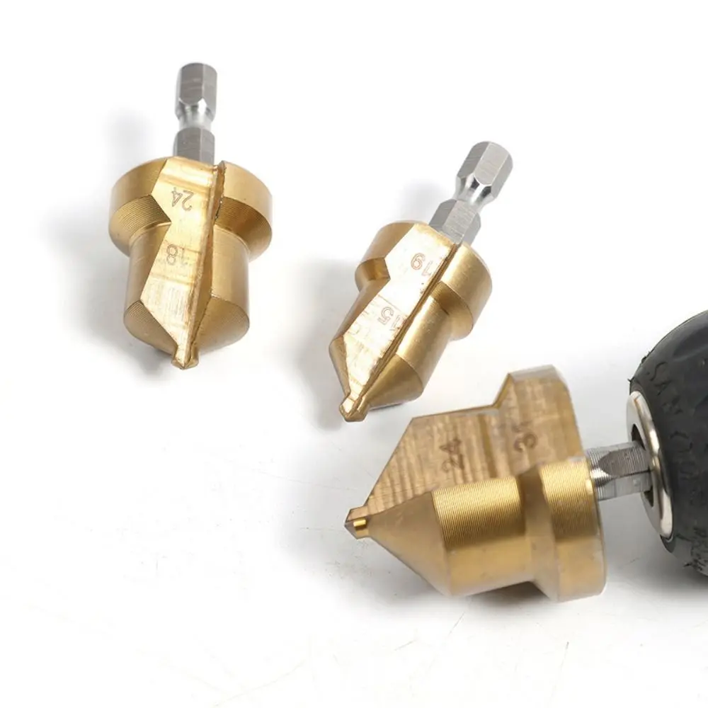 

Heavy Duty Hexagonal Handle PPR Lifting Drill Bit 20/25/32mm Hole Opening Stepped Drill Bit HSS Reaming Chamferer Step Drill PVC