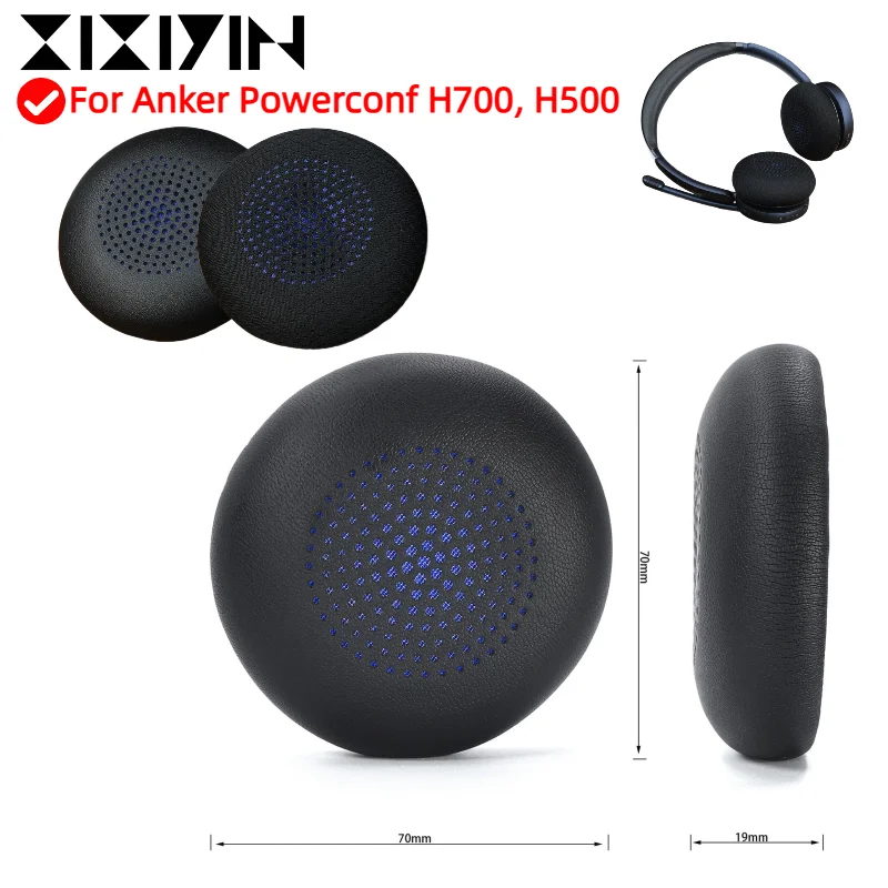 

XIXIYIN Replacement Earpads For Anker Powerconf H700, H500 Earmuffs Ultra-soft Sponge Cushion Cover Repair Parts Headphone