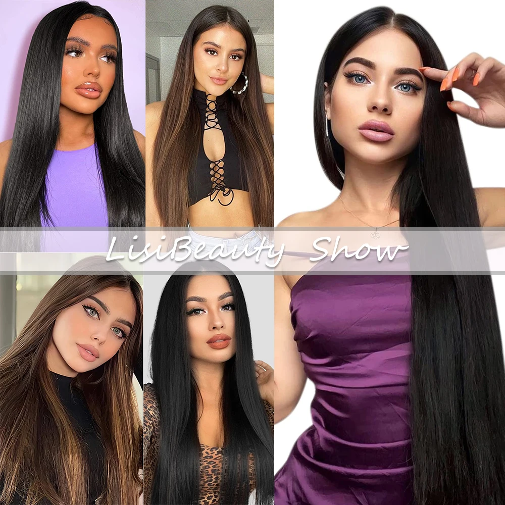 Bone Straight Hair Bundles Salon Natural Hair Extensions Fake Fibers Super Long Synthetic Yaki Straight Hair Weaving Full to End