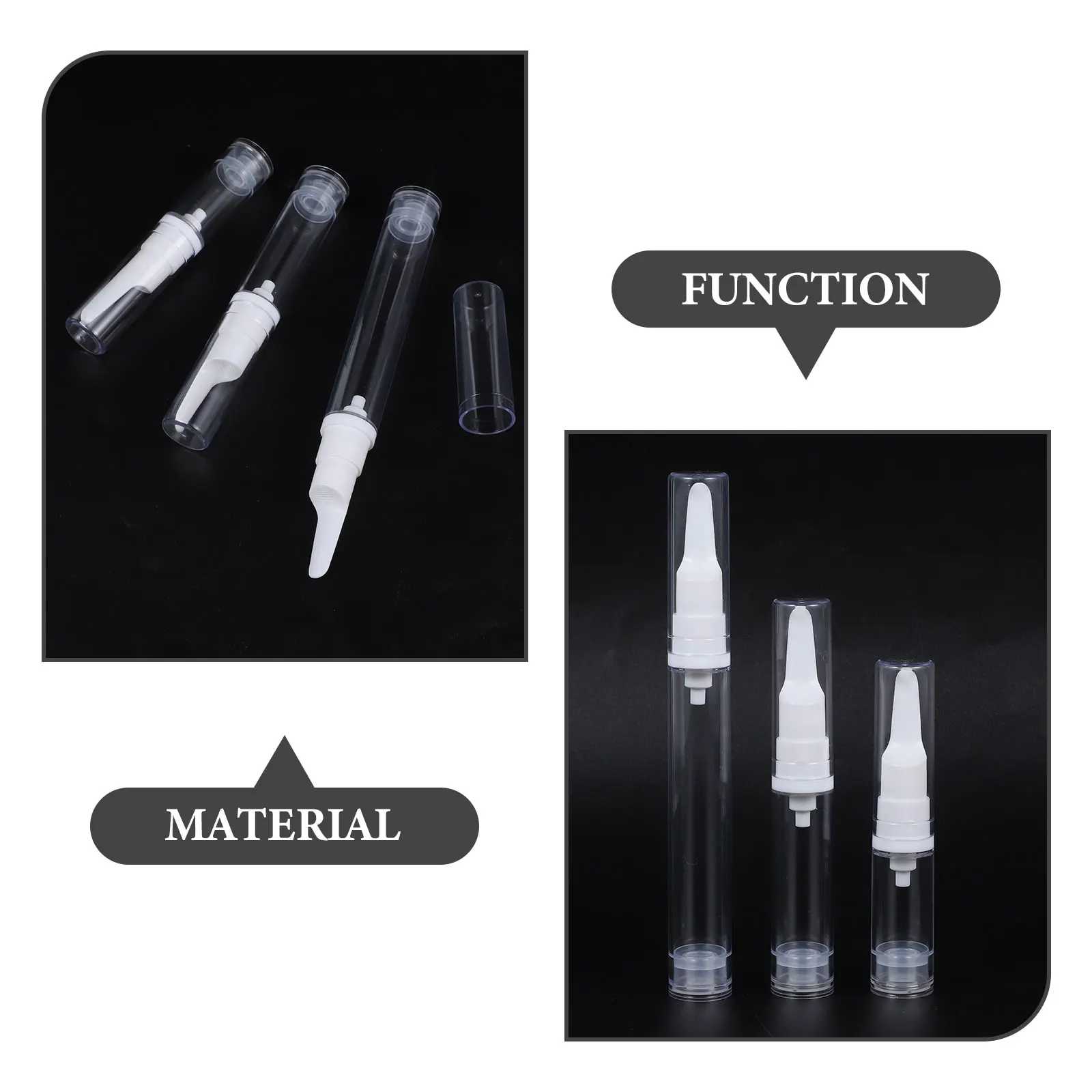 

3pcs Pump Dispenser Bottles Airless Cream Jars Leak Proof Travel Toiletry Containers Face Cream Shampoo Hand Durable