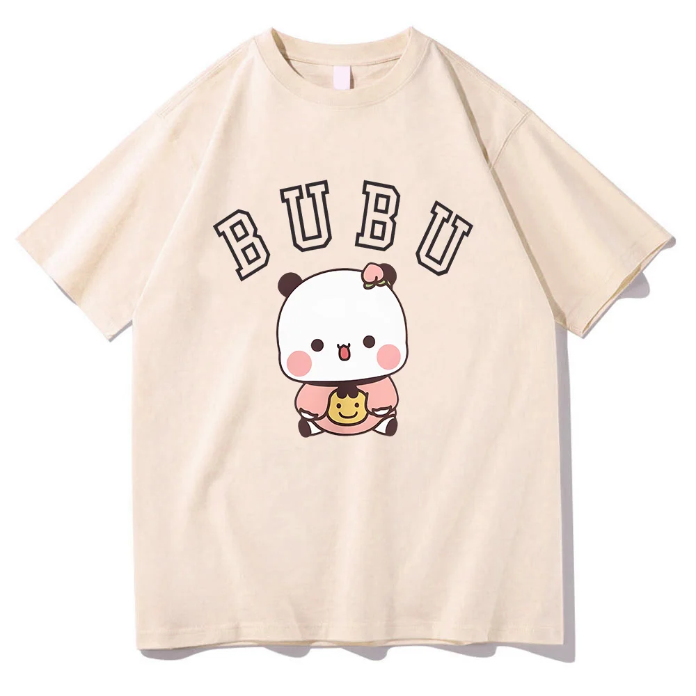 Bubu Dudu Panda Bear T-shirts Short Sleeve Summer Women/Men Tee-shirt Cartoon Kawaii Graphic Printing Tshirts Casual Girls Tees