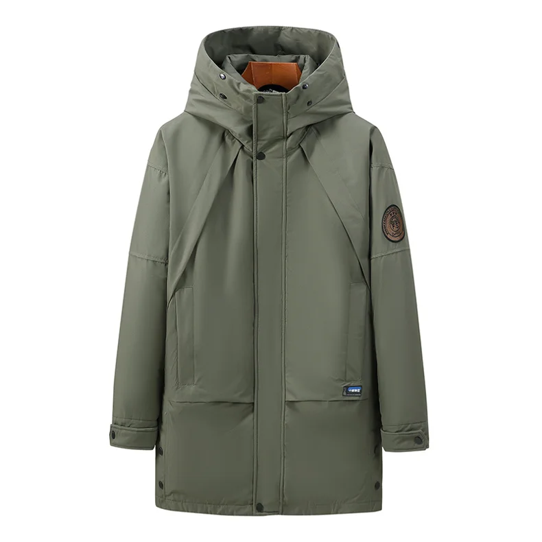 

Новая мужская утепленная зимняя куртка-пуховик средней длины 2025 года, модная повседневная верхняя одежда для пар, трендовая мужская одежда для активного отдыха