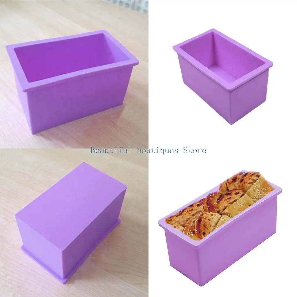 

U4LF Rectangle Silicone Soap Mold DIY Craft Art Cake Mold Handmade for Soap