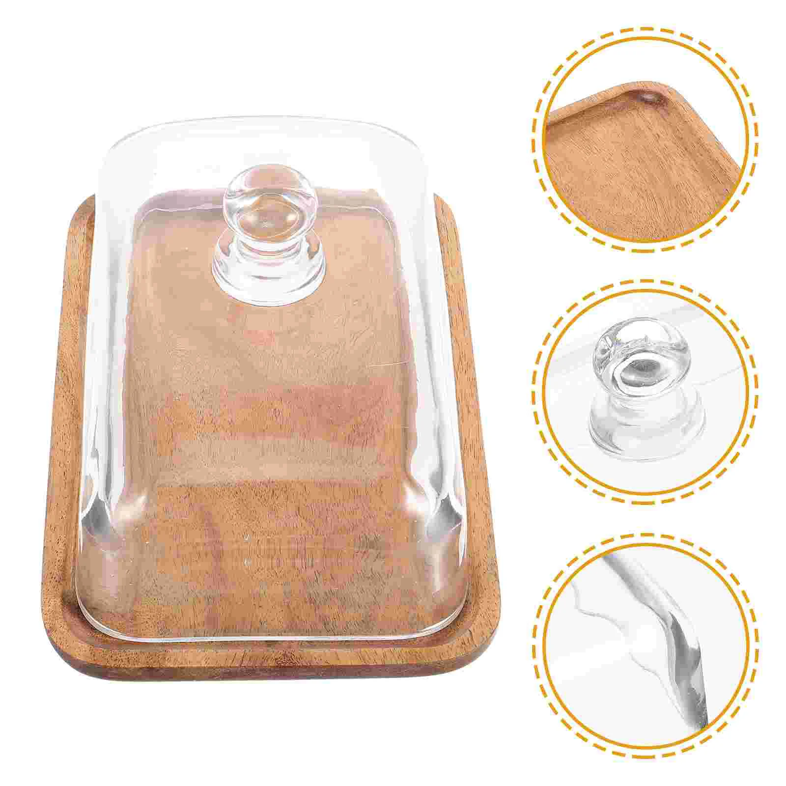 Transparent Glass Display Plate Cake with Dome Plates Show Rack Holder Cover Stand Domes for Food