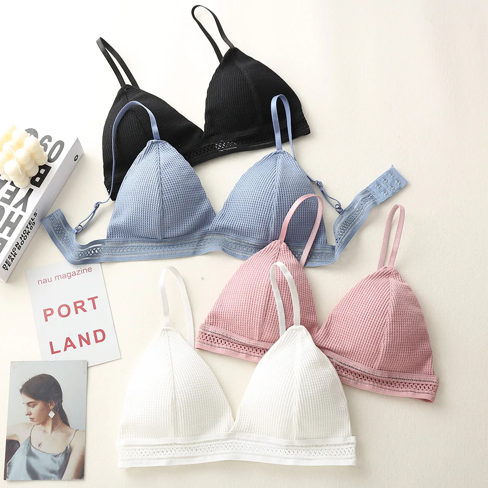 2022 Fashion Triangle Cup Cotton Sexy Push Up Bras for Women Wireless Bralette Casual Female Underwear Brasieres Para Mujer