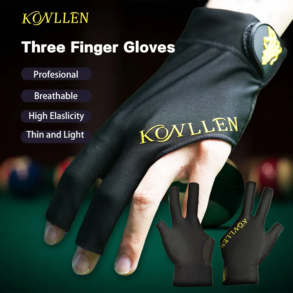 KONLLEN new Pool Glove Fingerless Gloves Left Hand Gloves Snooker Gloves Pool Cue/Carom Gloves Durable Billiards Accessories