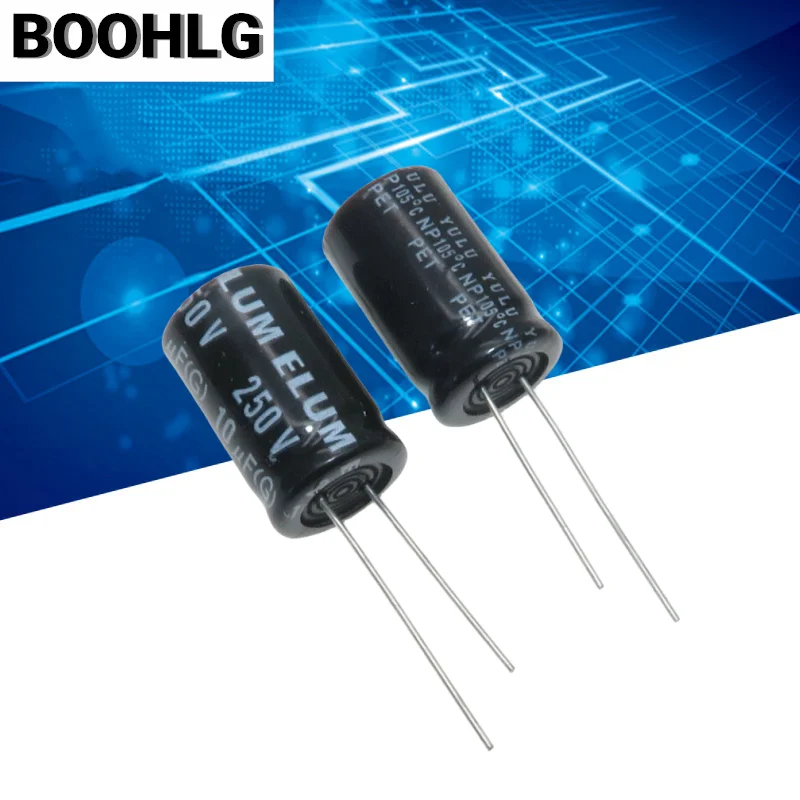 5PCS original genuine audio frequency crossover NP non-polar aluminum electrolytic capacitor 250v 10uf 13X20mm