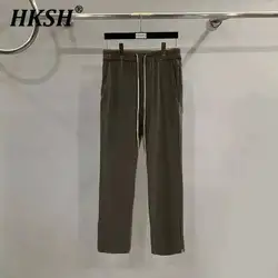 HKSH Men's Tide Punk High Street Dark Style Slim Fit Classic Solid Knitted Casual Pants Cotton Chic RO Style New Trousers HK1393