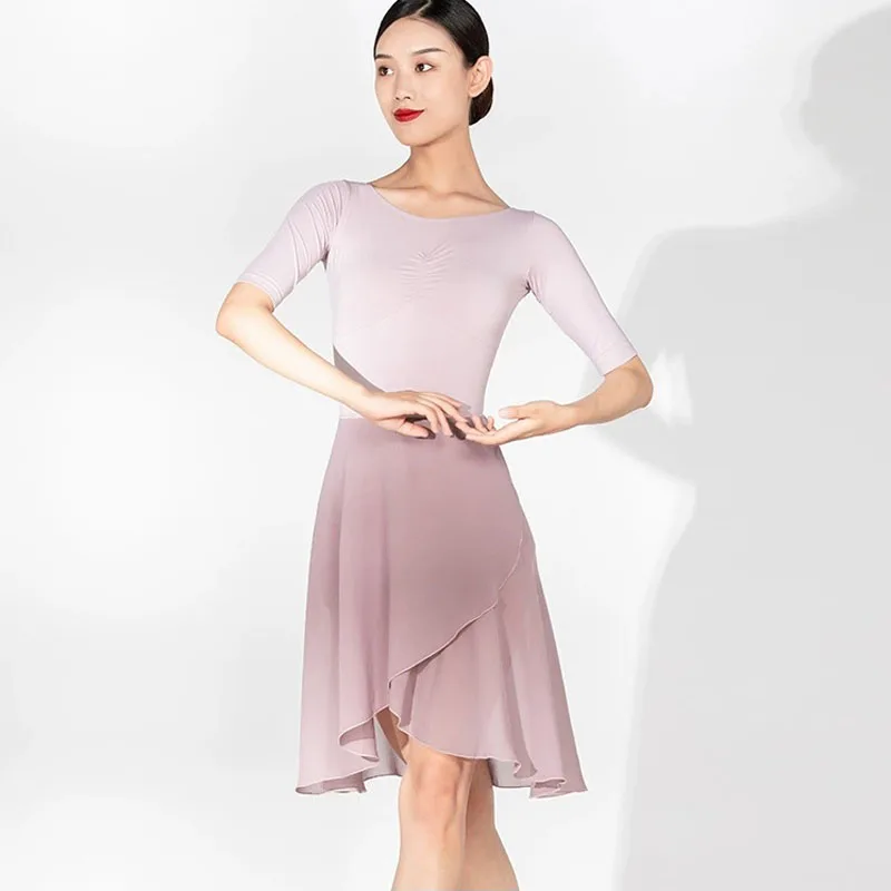 Gonna per balletto da donna ragazze adulte Chiffon Up abito da balletto a portafoglio irregolare gonna in Tulle vestito da allenamento per abbigliamento da ballo Ballerina