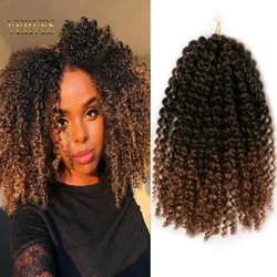 Verves-Sintético Crochet Braid Cabelo, Trança Encaracolado, Ombre Trança, Extensões de cabelo, Borgonha, Loiro, Preto, 12 