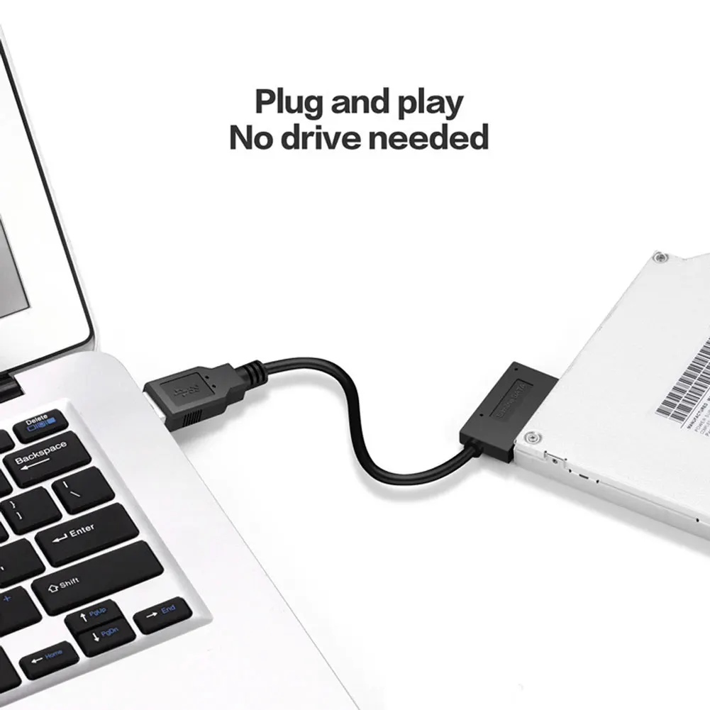 USB3.0 إلى Mini Sata II 7 + 6 13Pin محول محول كابل SATA لأجهزة الكمبيوتر المحمول CD/DVD ROM Slimline محرك USB 3.0 SATA كابل القرص الصلب