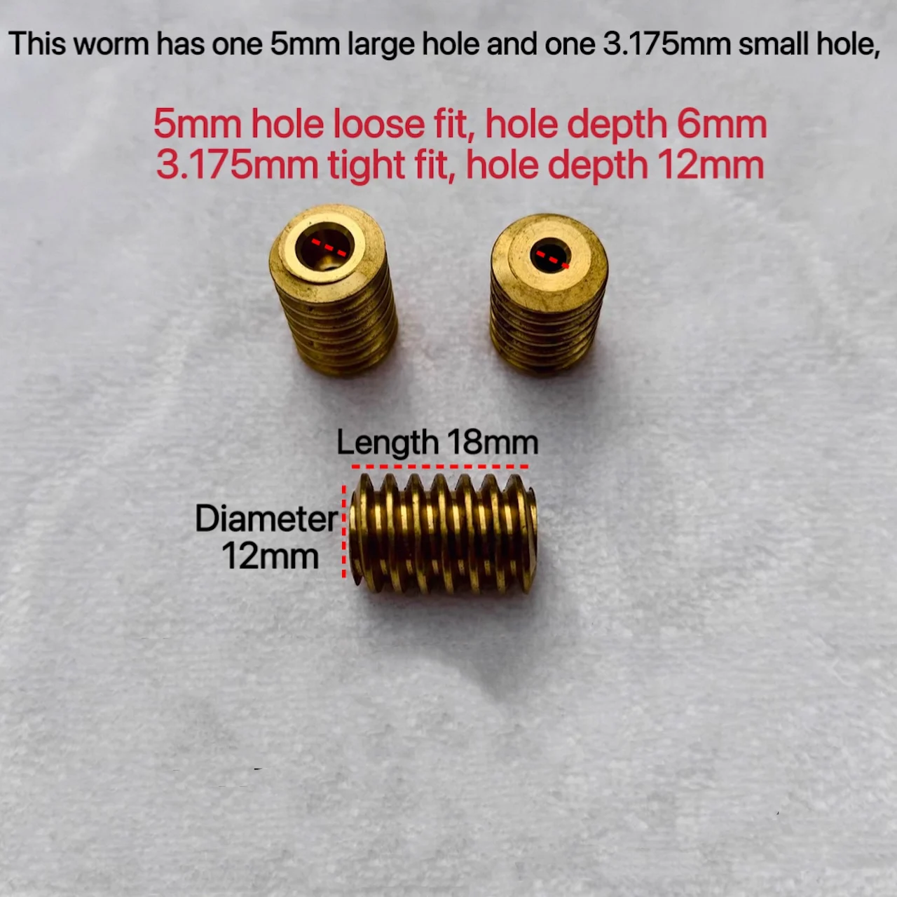 Imagen 7: Engranaje helicoidal de cobre para bricolaje, piezas de reducción de husillo de motor de 2.3MM, 3.17MM, 5MM para proyectos de mejora del hogar e ingeniería