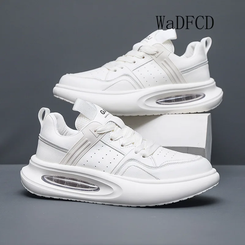 

Chunky Sneaker Men Designer Air Cushion Running Shoes Fashion Casual Genuine/Microfiber Leather Height Increased Platform Shoes