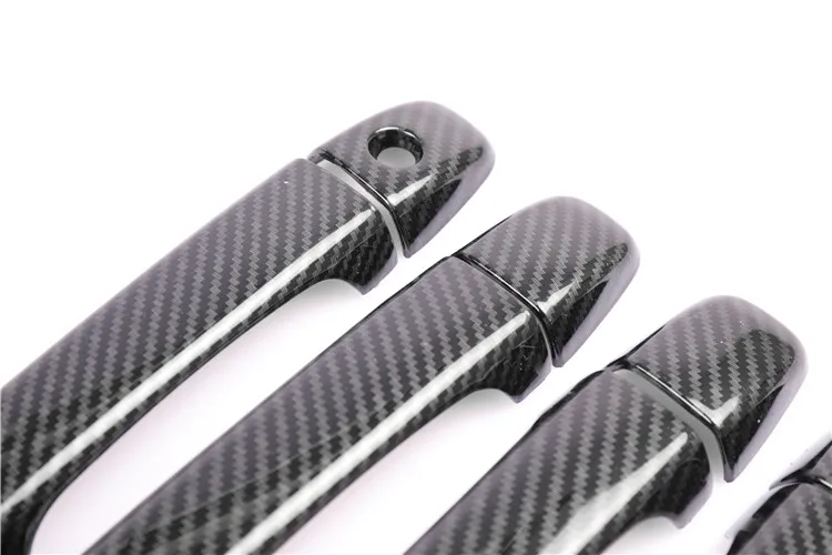 For Toyota Prius XW30 30 Zvw30 Zvw35 2010~2015 Carbon Fiber Car Door Handle Cover Pad Sticker Overlay Styling Accessories
