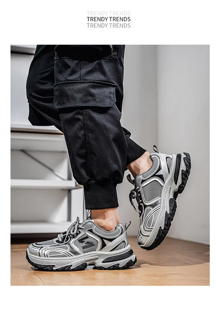 Men's Chunky Dad Sneakers Breathable Mesh Running Shoes 3 Colors – Detail 20