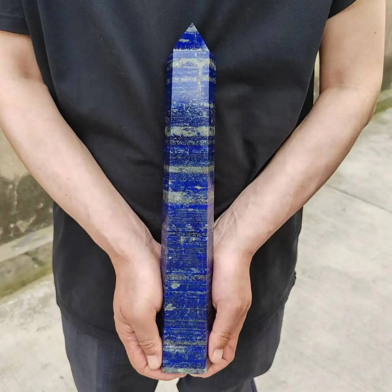 Large Natural Lapis Lazuli  Crystal Obeliskpoint Wand Reiki Healing