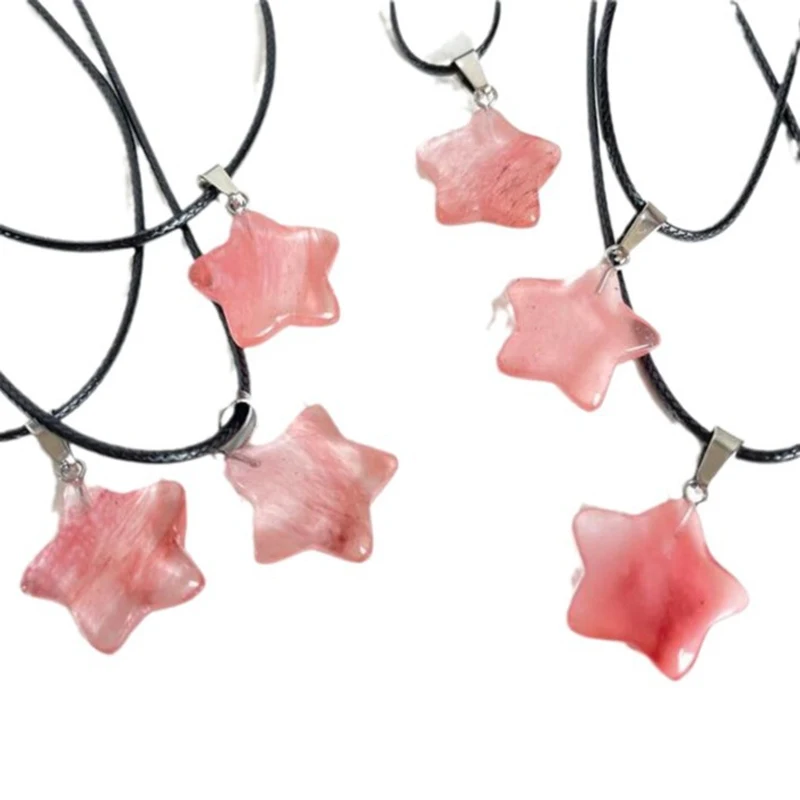 Pentagram Star Crystal Pendant Necklace Sacred Healing Gemstone Natural Stone Pendant for Women Girls Necklace Crystal Healing image 5