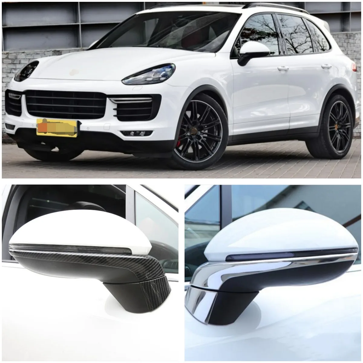

Rearview Mirror Strips Cover Trim Carbon Fiber Look Matte For Porsche Cayenne 2018 - 2022 Interior Accessories