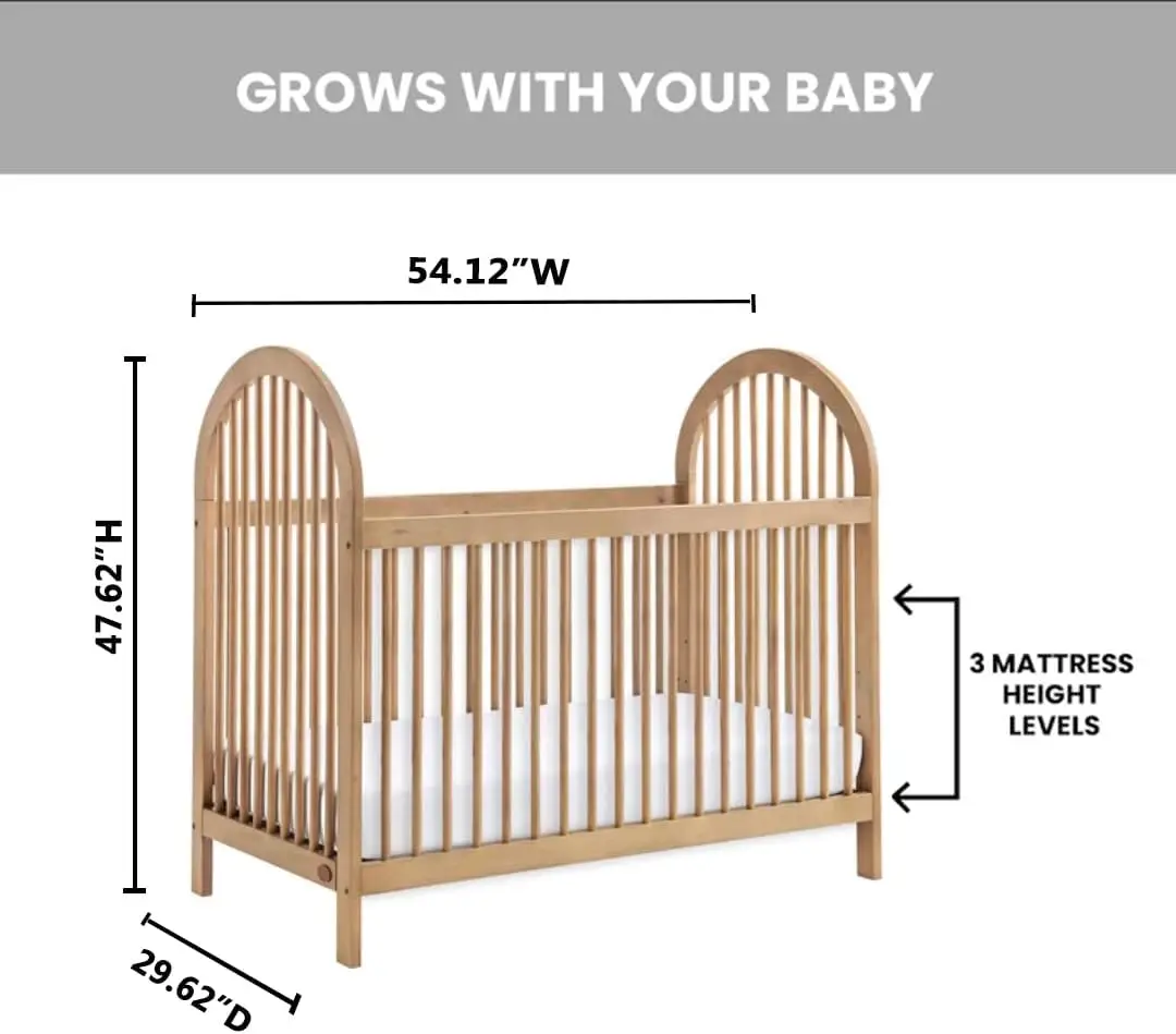 Everlee 3-in-1 Island Crib, Honey Wood