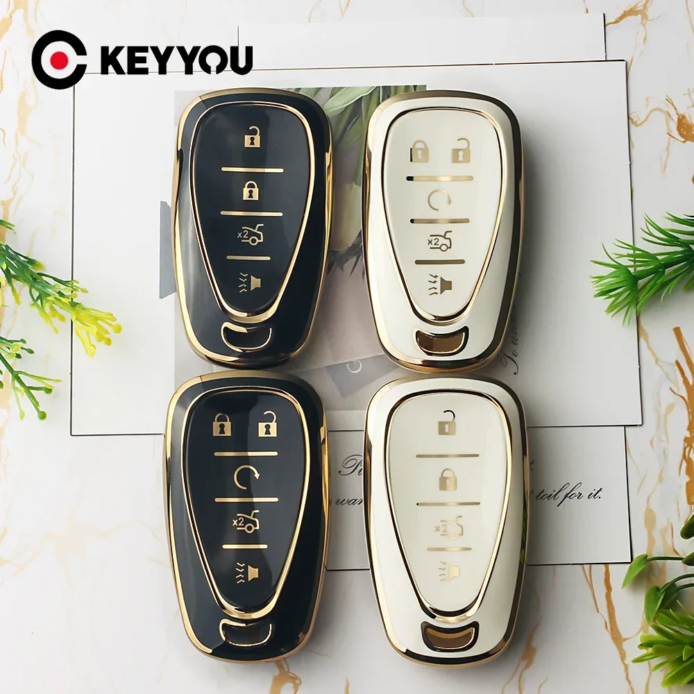 KEYYOU TPU funda para llave de coche para Chevrolet Malibu Blazer Traverse Seeker Onix Equino Volt Bolt Trax Orlando Cruze Spark Camaro