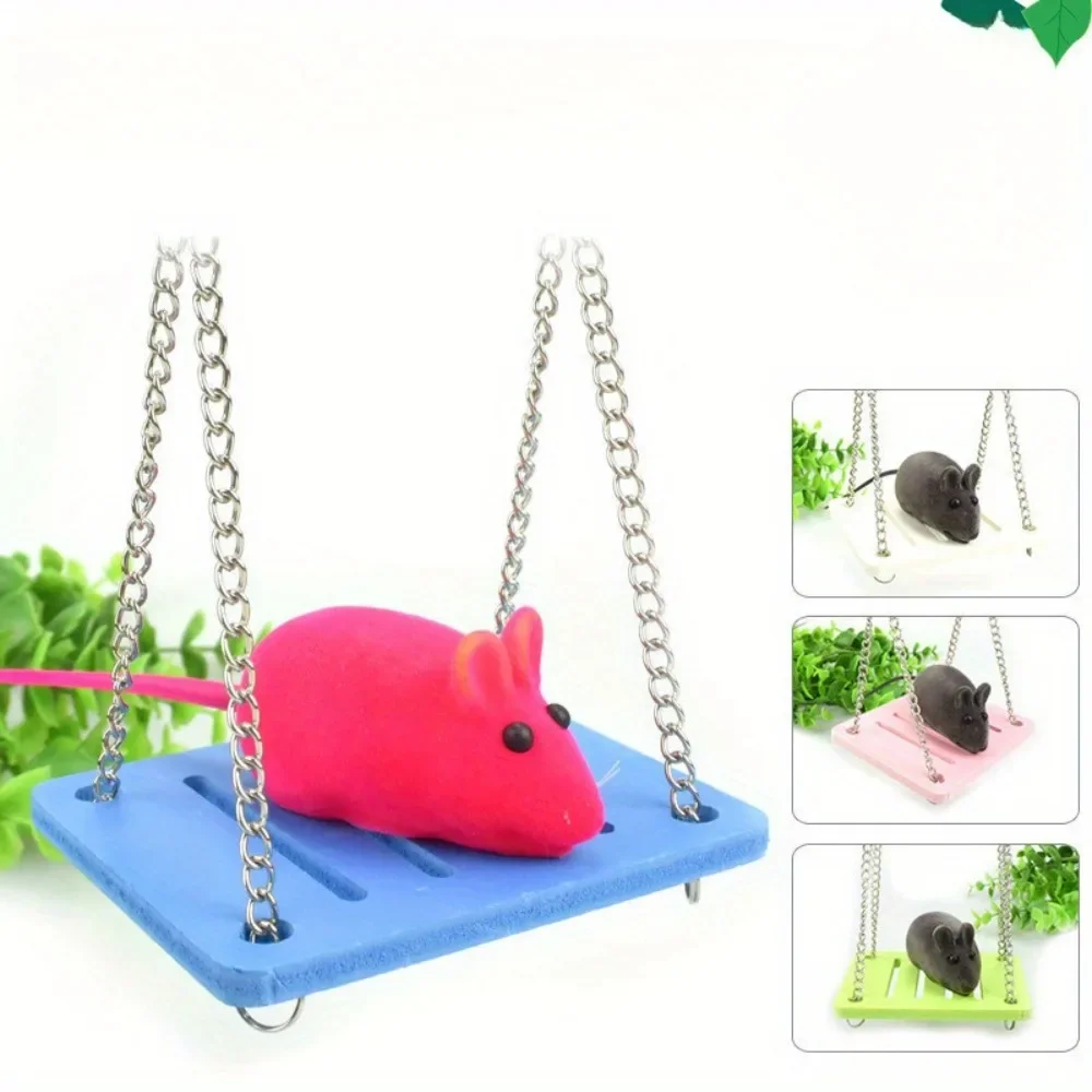 Ecological Wood Swing Hamster Toy Acrylic Cage Hanging Chain Silent Furniture Small Pet Ladder Running Fitness