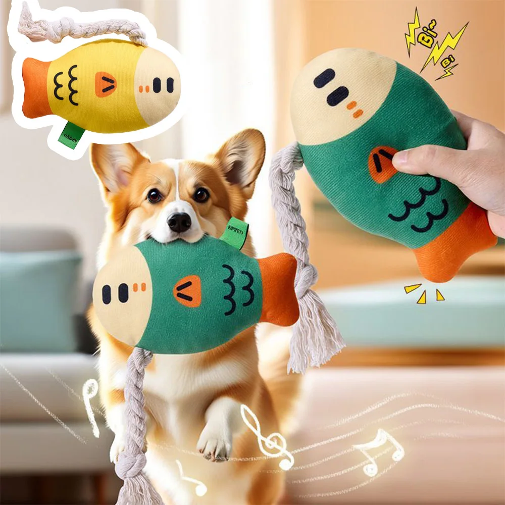 

Dog Toys Indestructible Dog Sound Squeaky Toys Animals Shape Pet Soft Plush Chew Molar Training Toy Puppy Bite Teeth Dental Toys