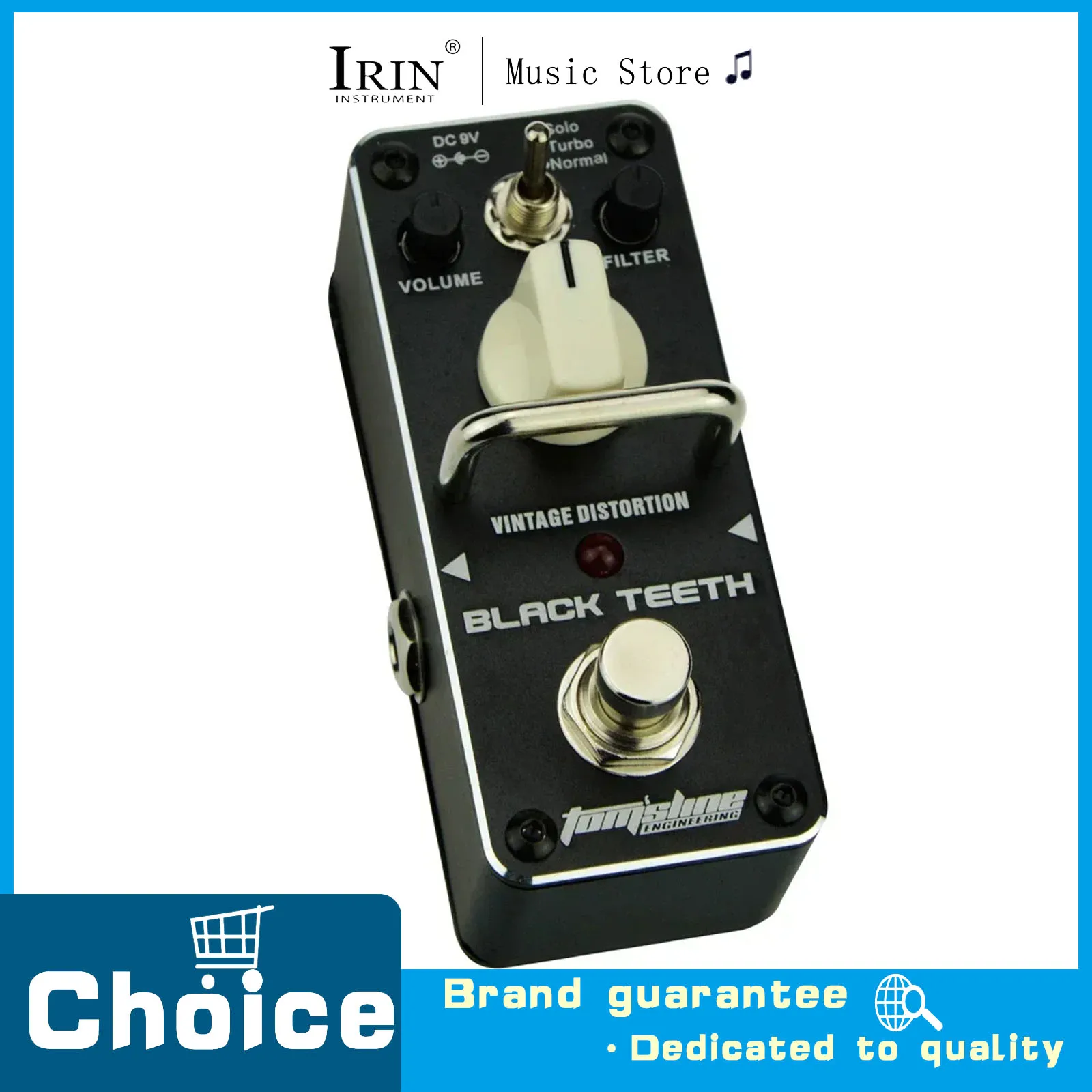 

Эффект-процессор AROMA Guitar Distortion ABT-3 FIRECREAM, адаптер 9V DC, винтажный дисторшн, классический одноблочный эффект-педаль