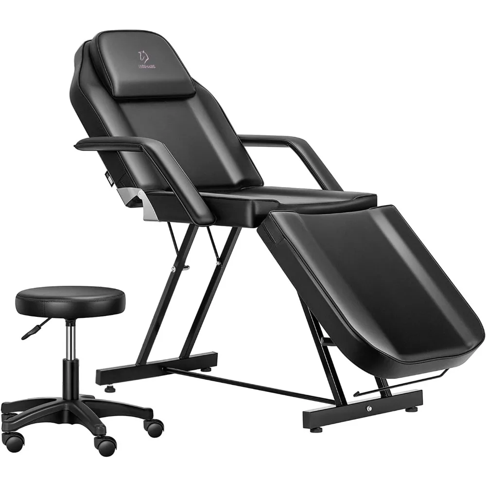 Tattoo Chair, Multipurpose Facial Chair 73 Inch Spa Salon Facial Bed with Massage Equipment Spa Stool for Beauty Spa Tattoo,