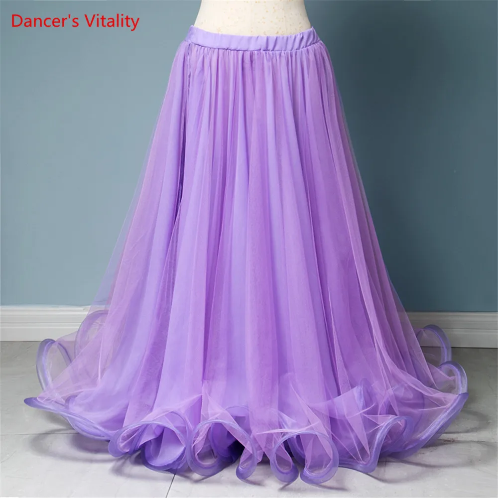 Belly Dance Skirt New Yarn Skirt Fairy Adult Children\'s Long Skirt Sexy Big Swing Skirt High-End Custom Balroom Dance Skirt