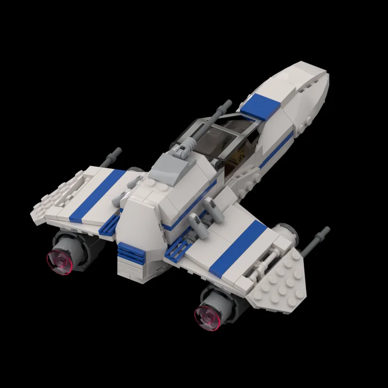 187 elementów Star Battle MOC E-Wing (wersja Chibi) Klocki konstrukcyjne Zabawka edukacyjna dla dzieci Rozwój kreatywności DIY Prezent urodzinowy