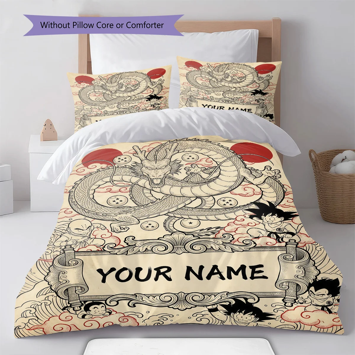 Custom Dragon Ball Art Print Duvet Cover Lightweight Washable Design For Bedroom Hotel Household Bedding Decor -QJY