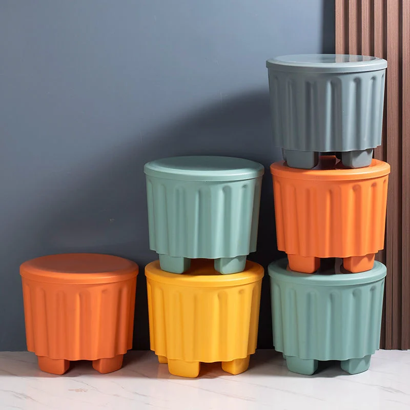 

Multi-functional Portable Household Storage Bucket Chair Toy Snack Thickened Plastic Small Chair Car Finishing Storage Stool