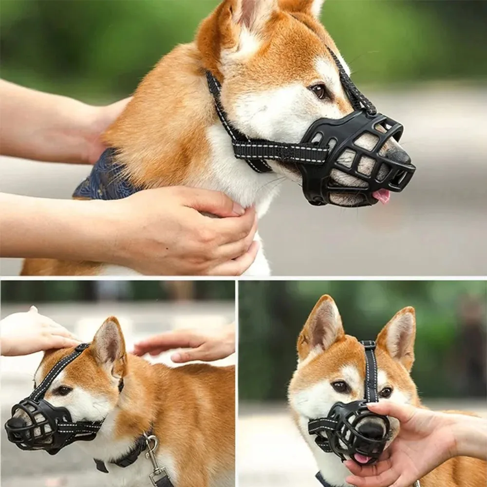 Soft Silicone Pet Dog Muzzle Anti-biting Chewing Mask Breathable Basket Dog Muzzle Durable Strong Mask Muzzle pet Dog Supplies