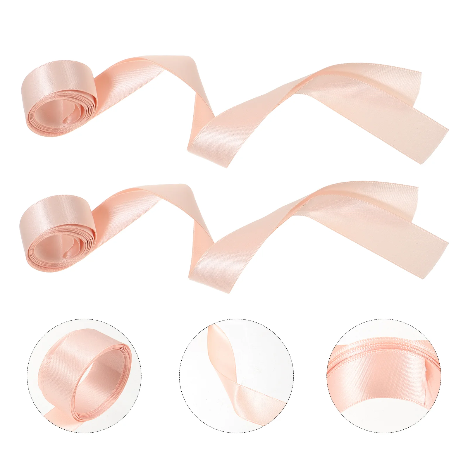 2 Pcs Pink Silk Ribbon Shoe for Dancing Packaging Tape Ribbons Colored Strap Satin Miss Wide Flat