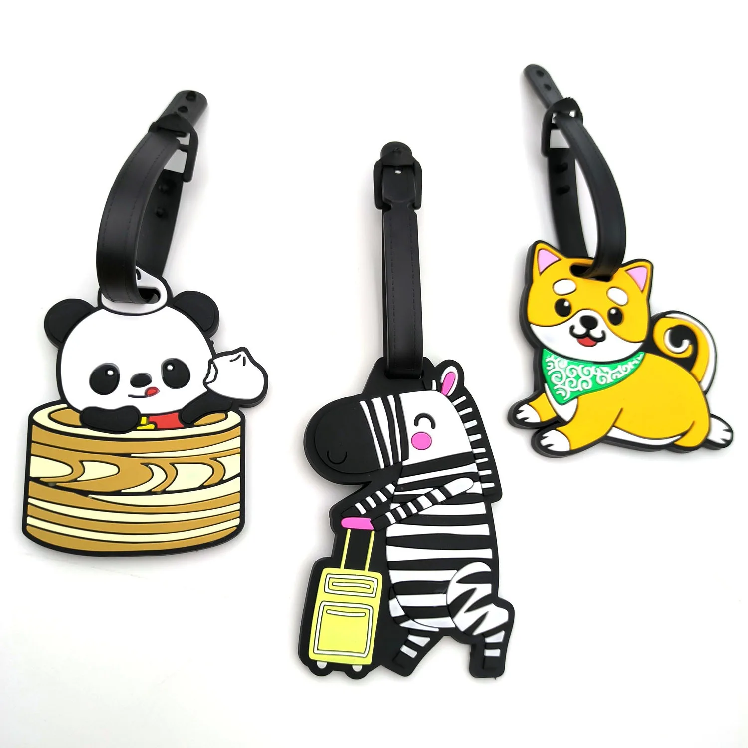 

Набор из 3 милых бирок для багажа в виде животных с именной карточкой, аксессуары для путешествий, предотвращающие потерю, для семейных поездок и авиаперелетов