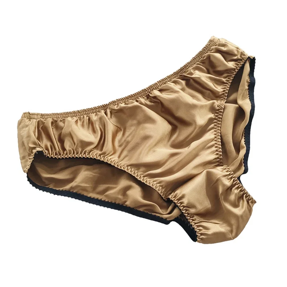 Men Solid Color Low Rise Silk Sexy Breathable Comfortable Soft  Seamless Triangle Brief Solid Color Seamless Stretch Underpants image 4