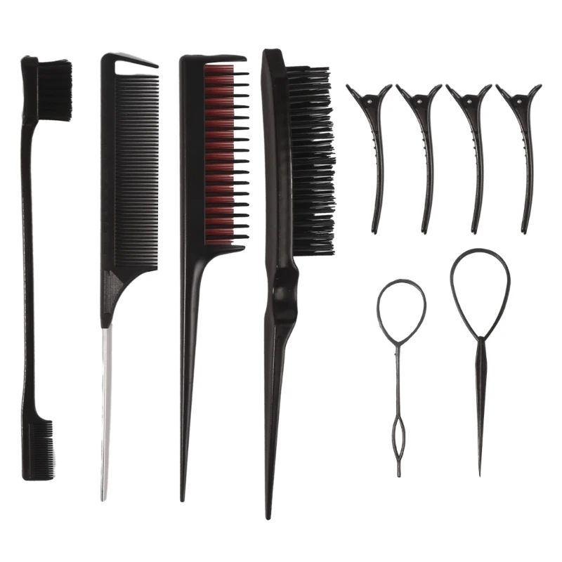 Zestaw grzebieni do stylizacji włosów drażniąca szczotka do włosów grzebienie ogonem szczura szczotka krawędziowa narzędzia do