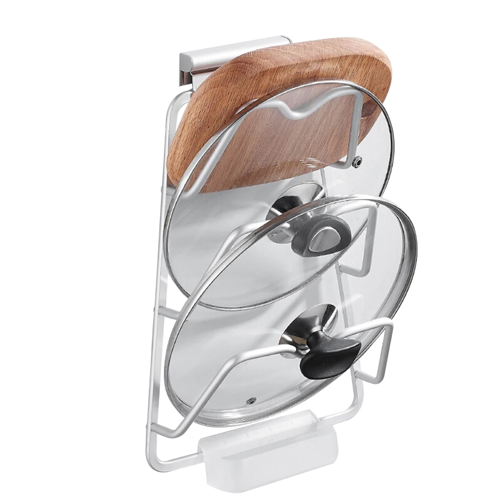 

Pot Lid Rack Holder 3 Tier Aluminum Silver Drain Tray Cabinet Organizer Pan Cover Rest Storage Solution