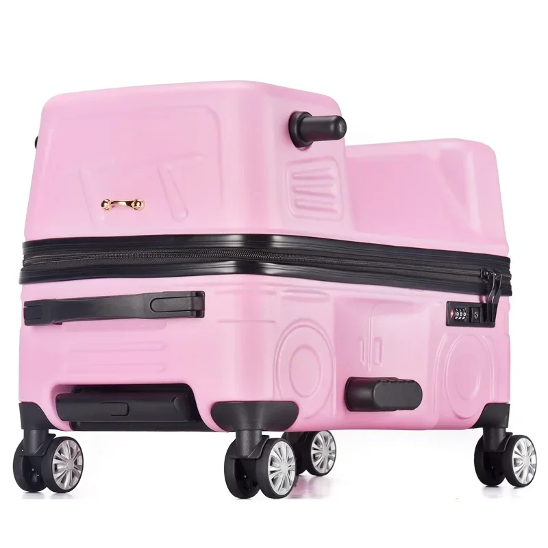 Cartoon Children\'s Suitcase on wheels Ride on Trolley Luggage Toy Car Gift Suitcase Kid Cabin Travel Bag Carry-on Password Trunk