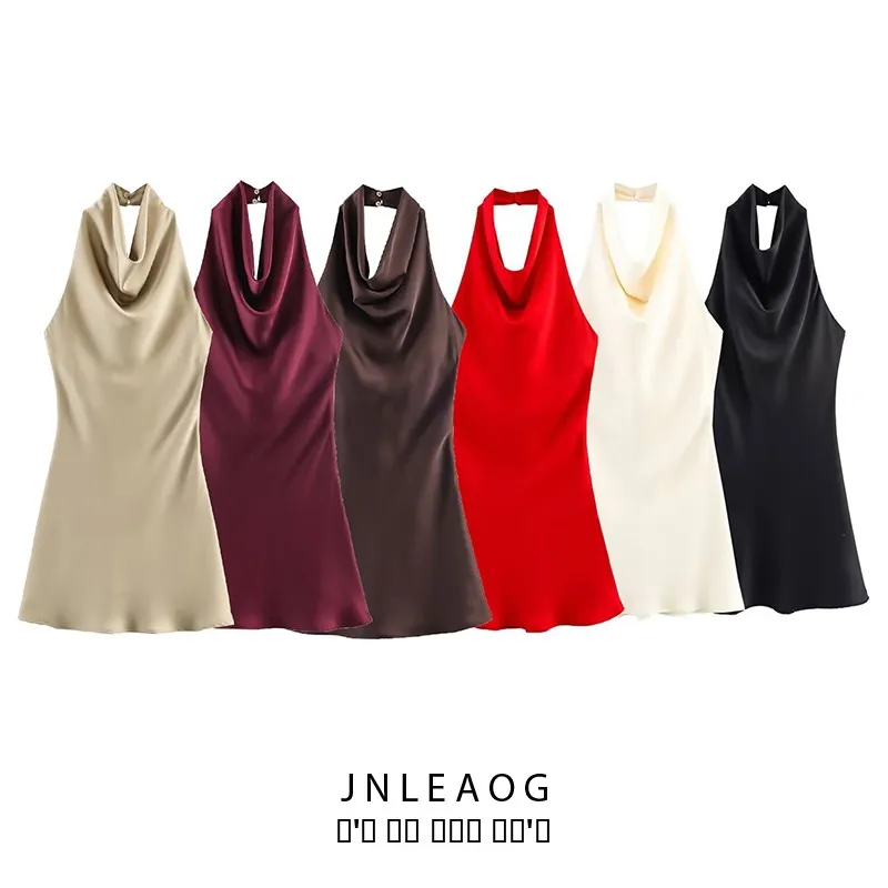 Ele cetim Neline Dr JNLEAOG outono novo sle feminino faion cintura alta tubo reto topl casual dr