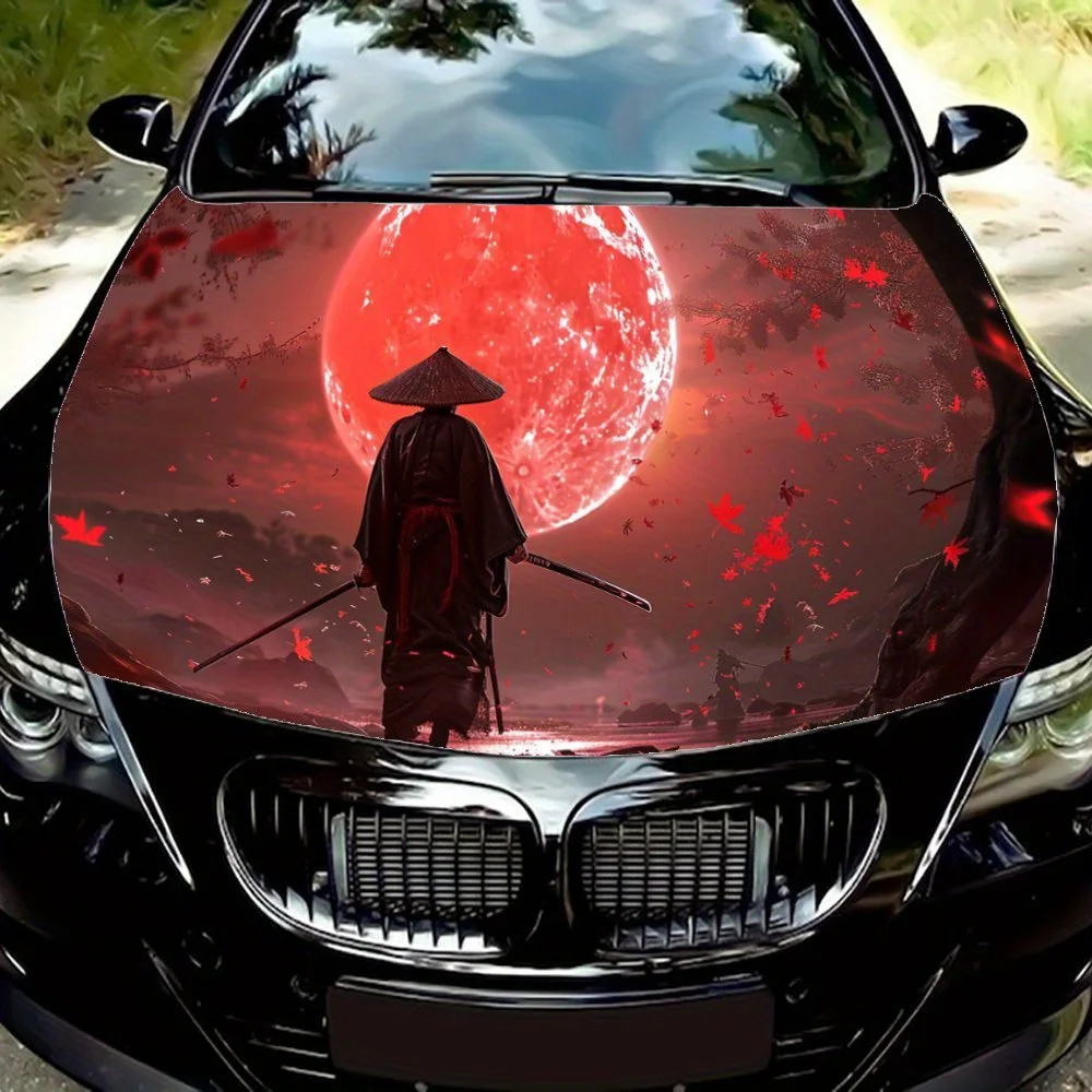 

Maple Shadow and Swordsman Warrior Car Hood Wrap Color Vinyl Sticker Truck Graphic Bonnet Auto Accessories Decoration Decal Gift