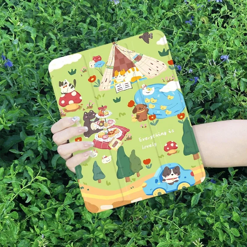 Kitten Camping Pencil Holder Case Funda for IPad 10th Generation IPad Air 4 10.9 2020 Air 5 Pro 11 2nd 3rd 4th 2018 9.7 5/6th image 5