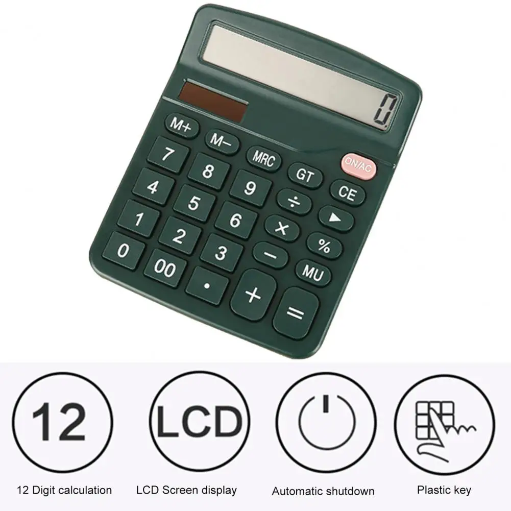 Useful Mini Calculator Thickened Solar Calculator Non-breakable 12 Digits Mini Portable Student Calculator  Calculation